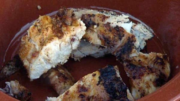 Charcoal chicken with piri piri sauce