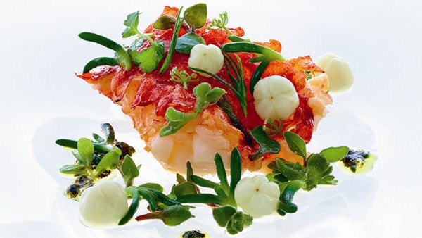 Charcoal-grilled marron, native coastal greens & lemon aspen
