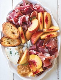 Charcuterie 1 (lemon-thyme burrata with sliced salami) 