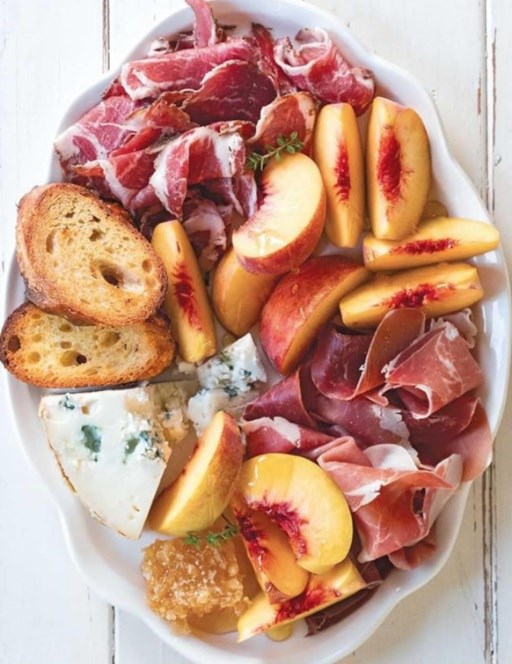 Charcuterie 3 (peaches, blue cheese, and prosciutto)