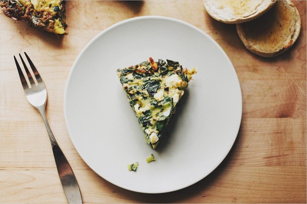 Chard & leek frittata