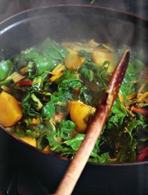 Chard and new potato curry