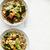 Chard and peanut soba bowls