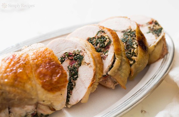 Chard and prosciutto stuffed turkey breast
