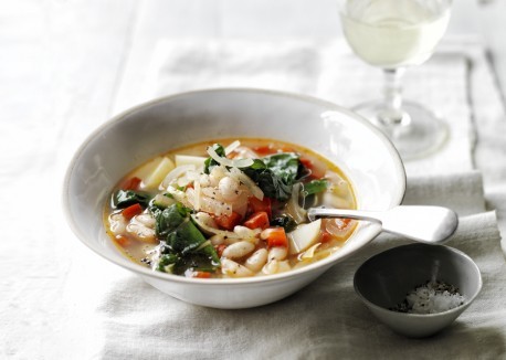 Chard, white bean, and potato soup