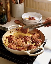 Chardonnay-braised chicken thighs with parsnips