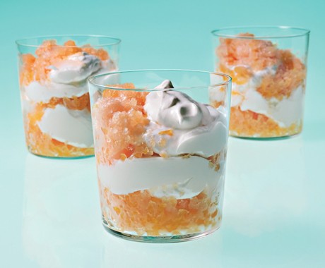 Charentais granita with Chantilly cream