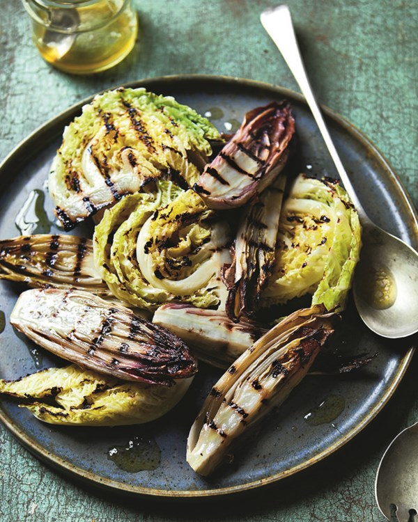 Chargrilled chicory and cabbage salad