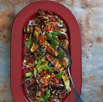 Chargrilled Japanese eggplant with daikon