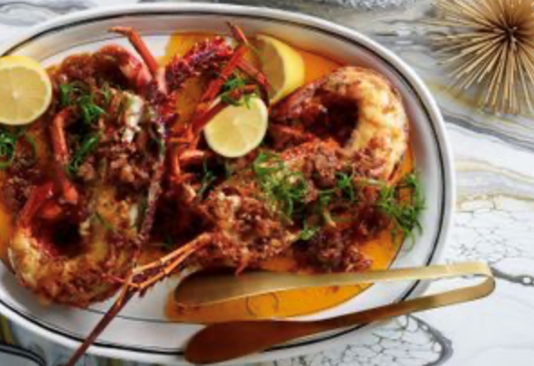 Chargrilled lobster with Vietnamese sate sauce