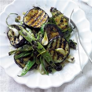 Chargrilled marinated late-summer vegetables