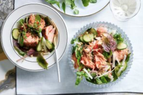 Chargrilled salmon salad