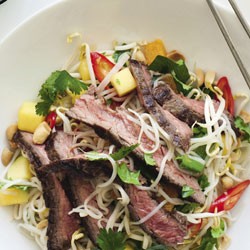 Chargrilled skirt steak with vermicelli and peanut salad