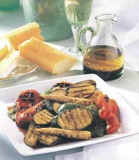 Chargrilled vegetables with balsamic vinegar dressing