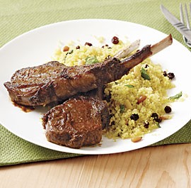 Charmoula lamb chops with curried couscous
