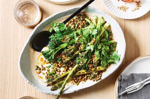 Charred asparagus and broccolini with tonnato