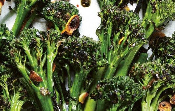Charred broccolini with garlic-caper sauce