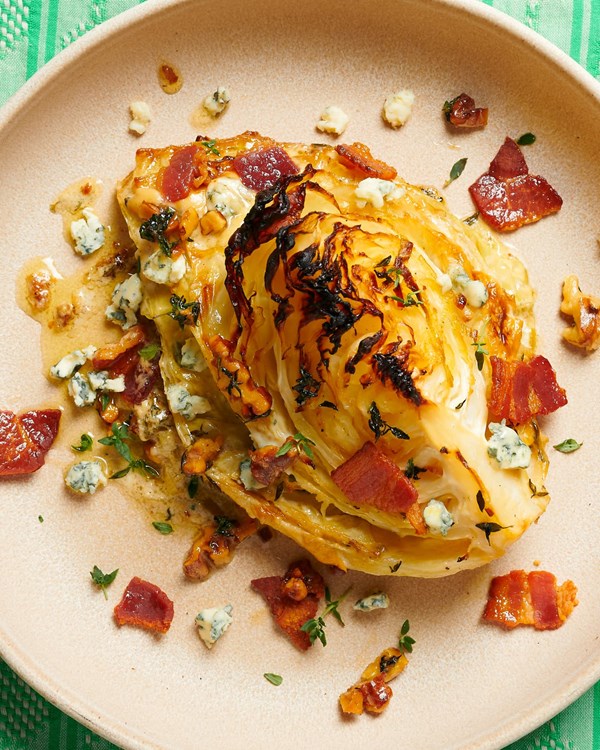 Charred cabbage skillet gratin
