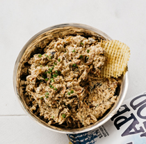 Charred carrot and onion dip with chives