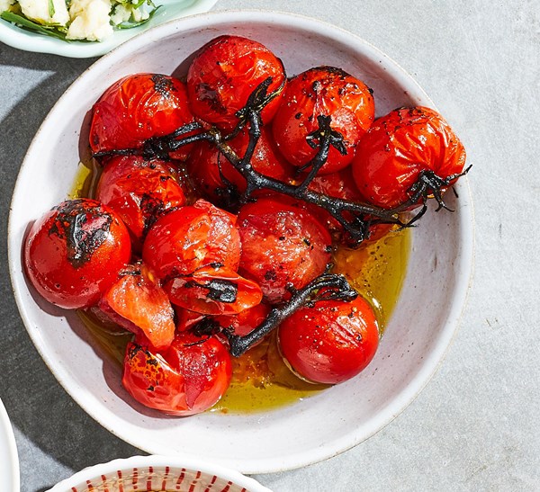Charred cherry tomatoes