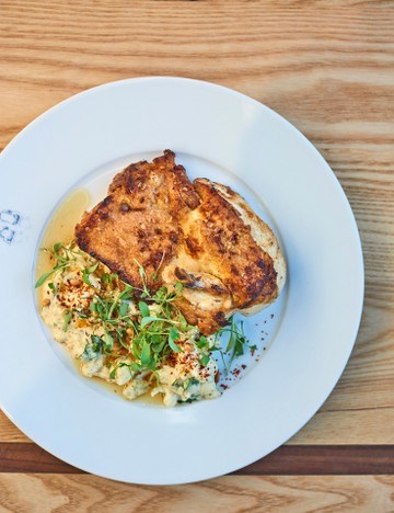Charred chicken with spiced-yogurt cauliflower