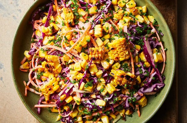 Charred corn & apple slaw