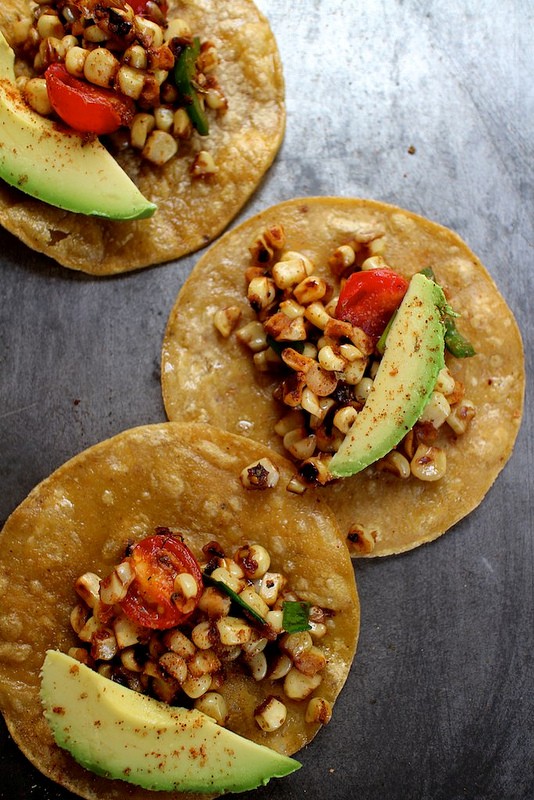 Charred corn tacos