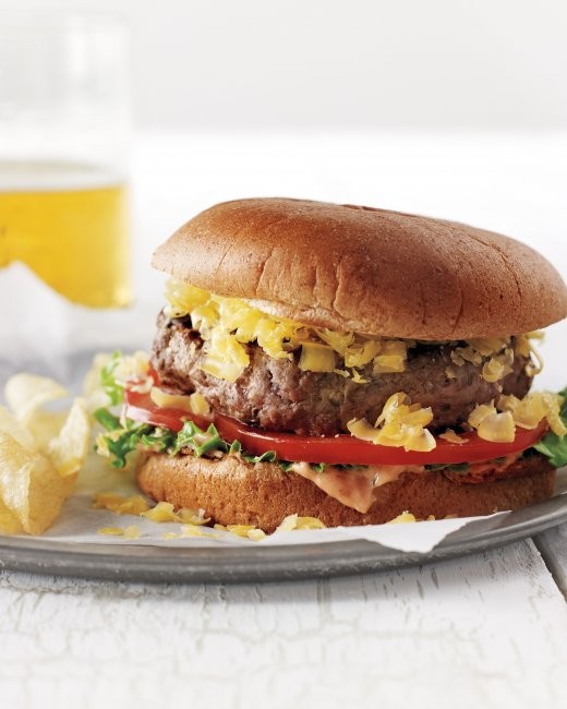 Charred-eggplant and beef burgers