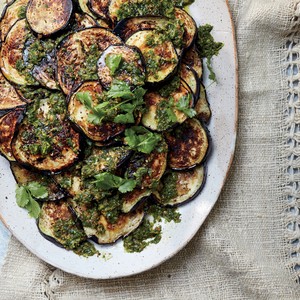 Charred eggplant with chermoula
