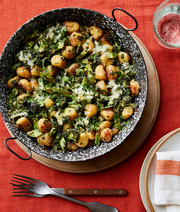 Charred gnocchi, broccoli and Gorgonzola