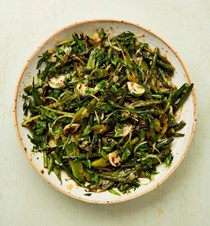 Charred lemony braised beans