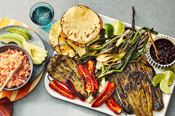 Charred nopales with jalapeños and spring onions