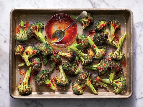 Charred orange-chile broccoli