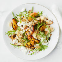 Charred peach and mozzarella salad