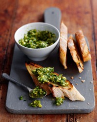 Charred poblano and garlic pesto