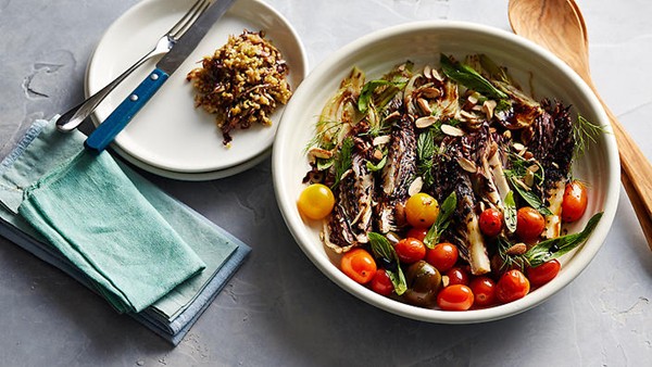 Charred radicchio and freekeh salad