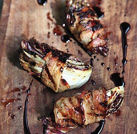 Charred radicchio with sweet-and-sticky balsamic and bacon