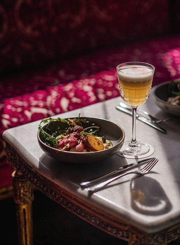 Charred radishes & buttered baby beets with stracciatella