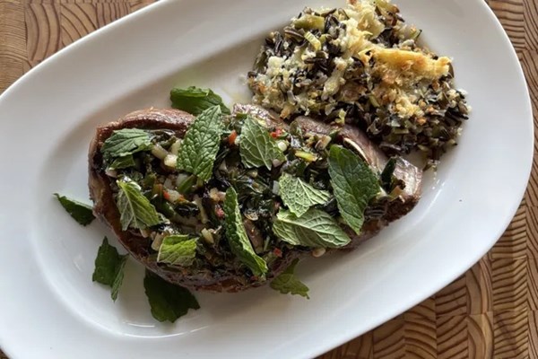 Charred ramp gremolata