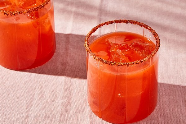Charred red pepper & strawberry margarita by Chef Claudette Zepeda