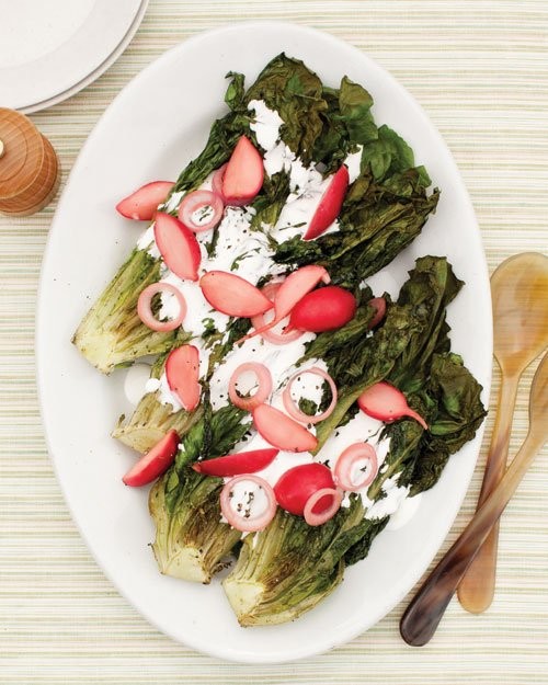 Charred-romaine salad