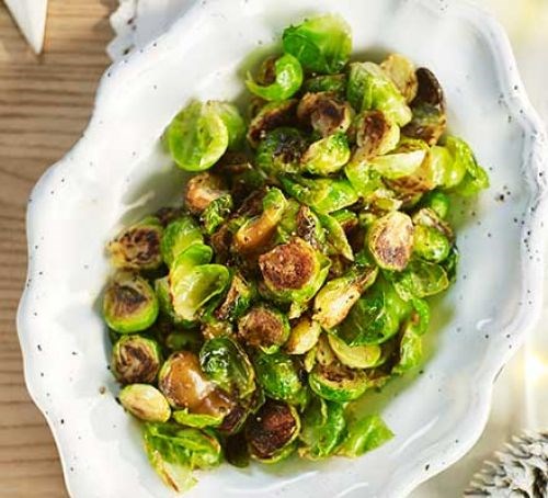 Charred sprouts with Marmite butter