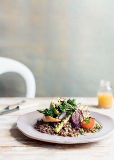 Charred superfood salad with grapefruit-spiked vinaigrette