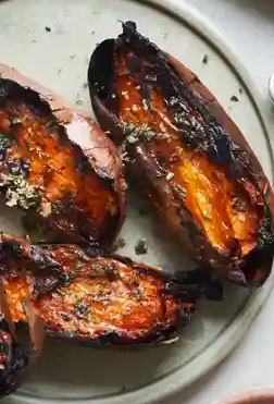 Charred sweet potatoes