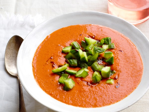 Charred tomato gazpacho