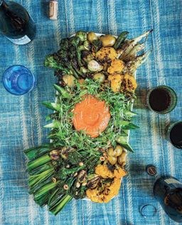 Charred vegetables with romesco