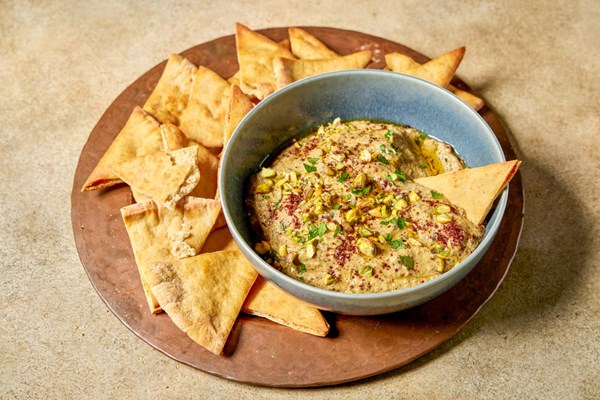 Charred zucchini dip with tahini and lemon