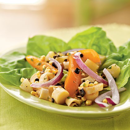 Chayote and hearts of palm cebiche salad