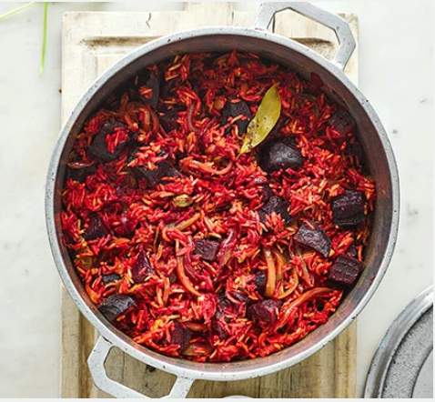 Cheat's beetroot biryani