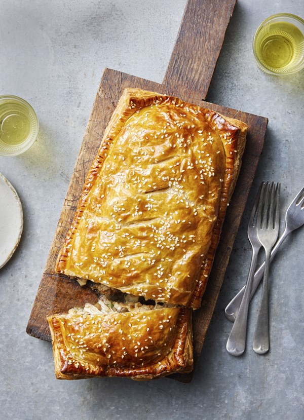 Cheat's chicken and mushroom pie